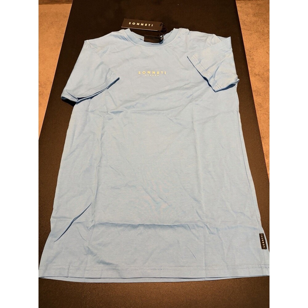 Sonneti London Mens T Shirt XL Blue Logo Short Sleeve Crew Neck Tee NWT